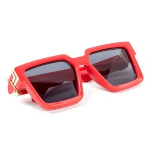 Men’s Square Red Frame Black Tint Hendrix Glasses